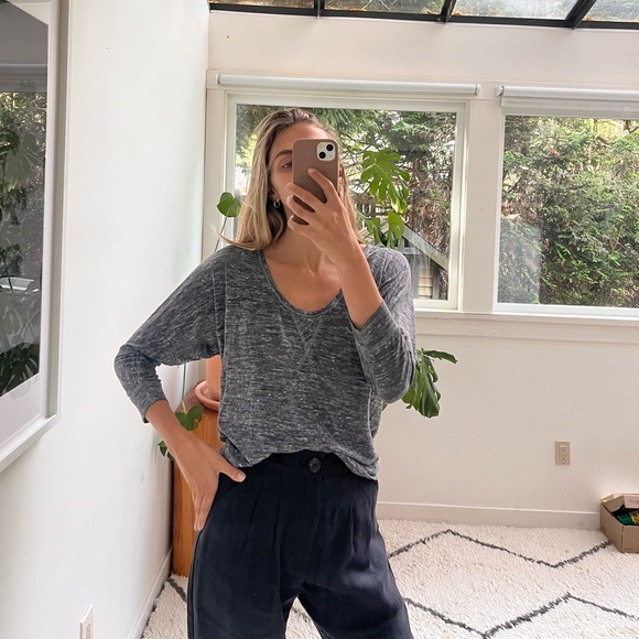 Wilfred Free Heather Dark Grey Long Sleeve- Size L - Picture 1 of 2